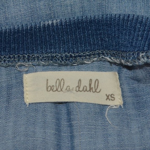 Sz XS Anthropologie Bella Dahl Frayed Blue Denim Dress - Picture 11 of 13